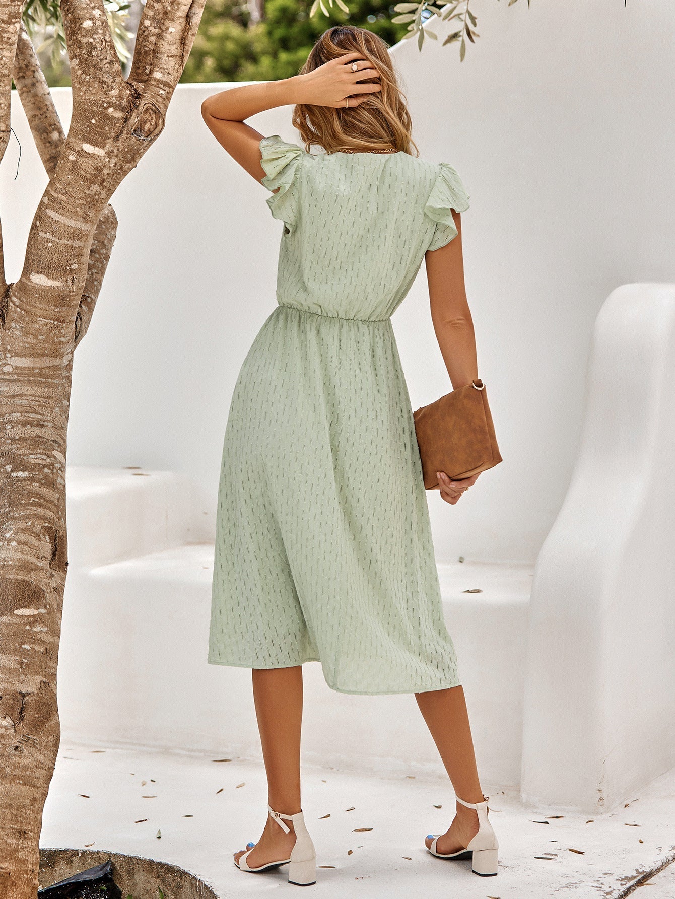 Women's Elegant V-Neck Dress | Midi