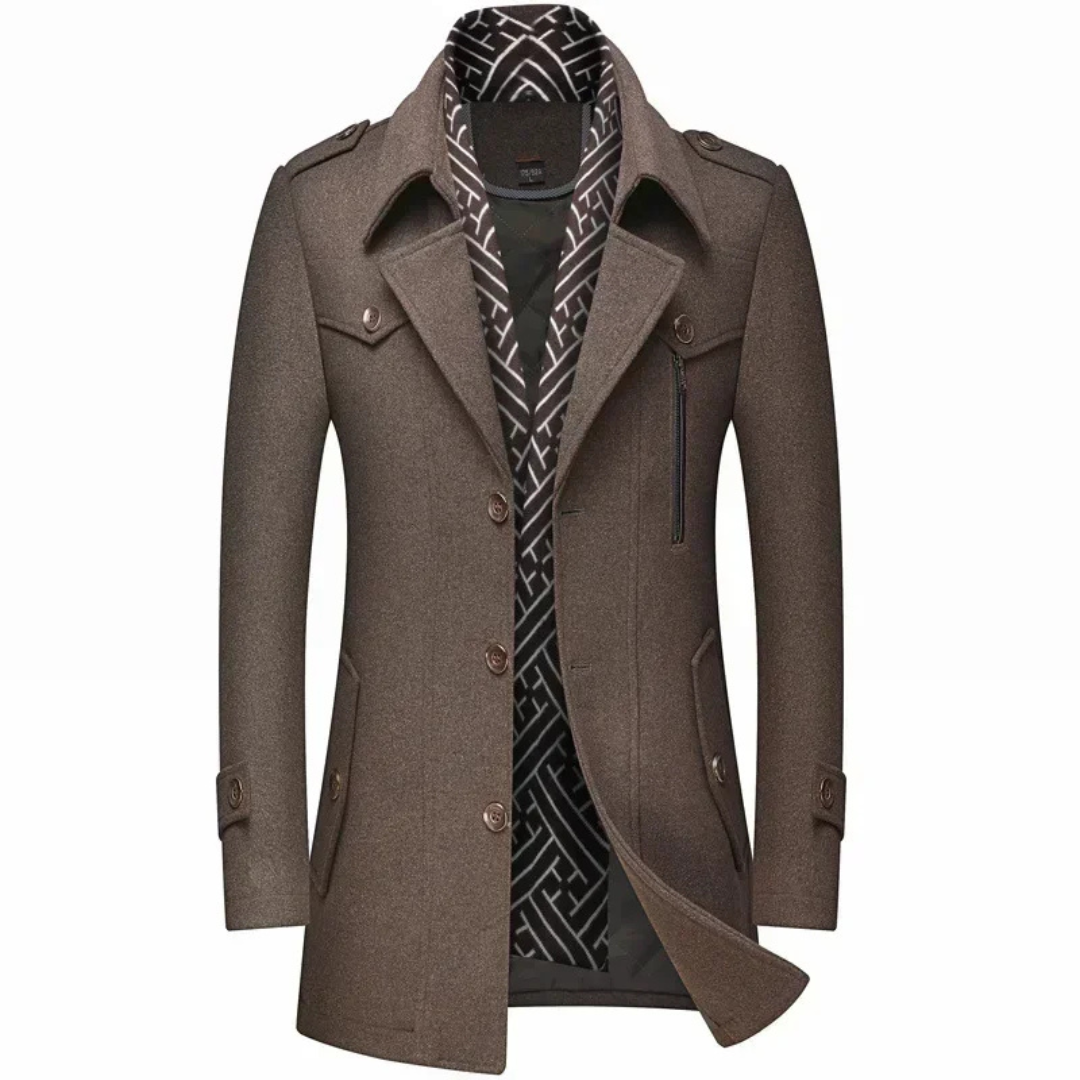 Bracken | Men's Elegant Wool Blend Overcoat | Stylish, Warm, Versatile