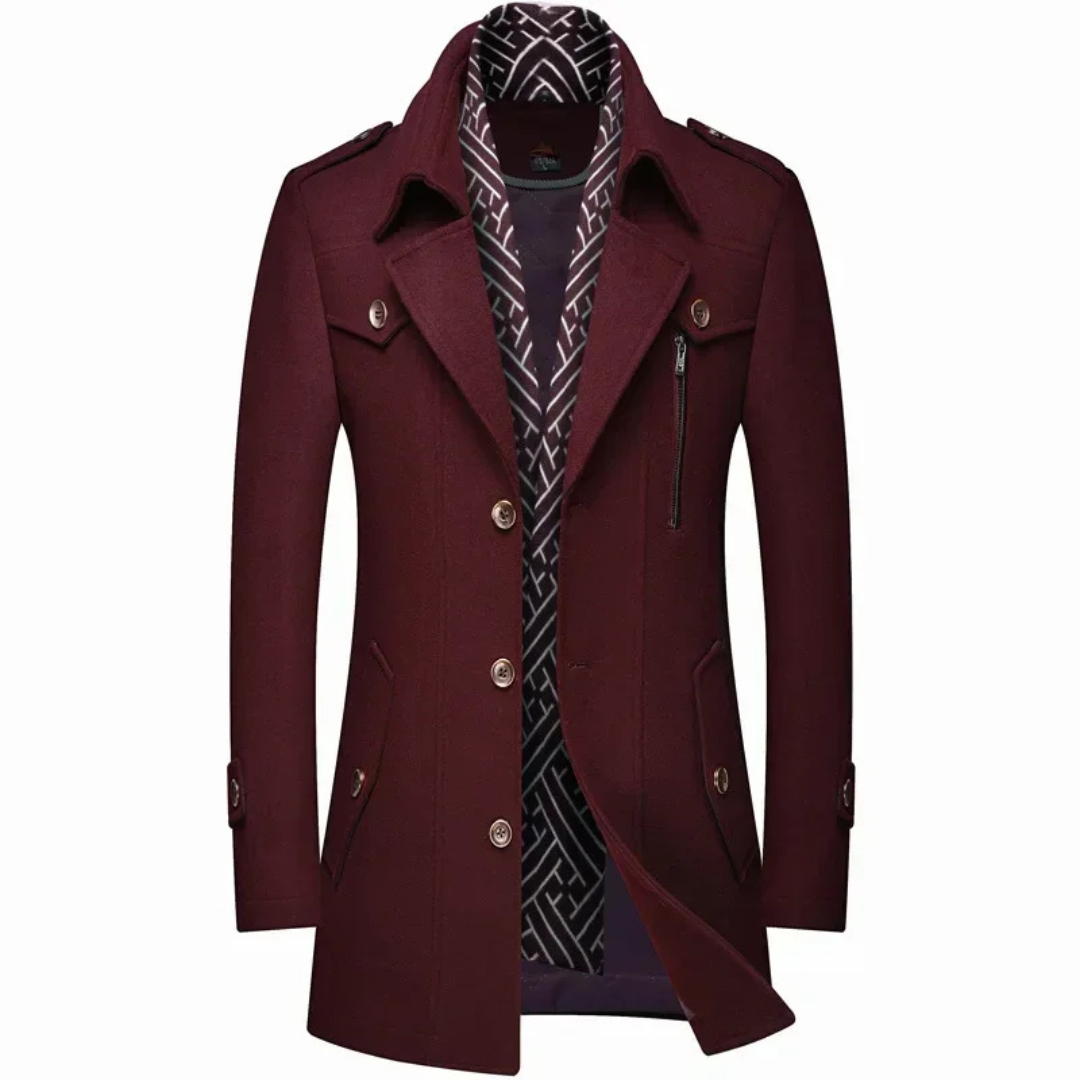 Bracken | Men's Elegant Wool Blend Overcoat | Stylish, Warm, Versatile