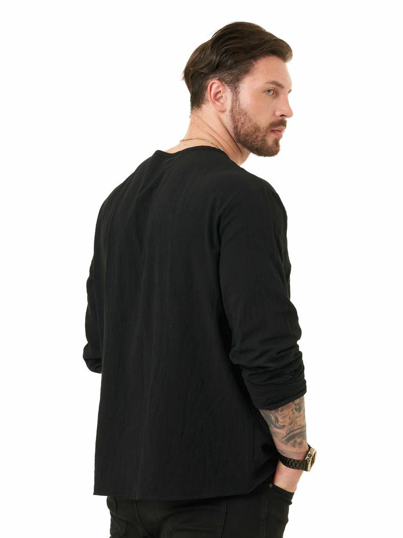 Benson | Drawstring Long Sleeve Men's Shirt | Stylish, Comfortable, Versatile