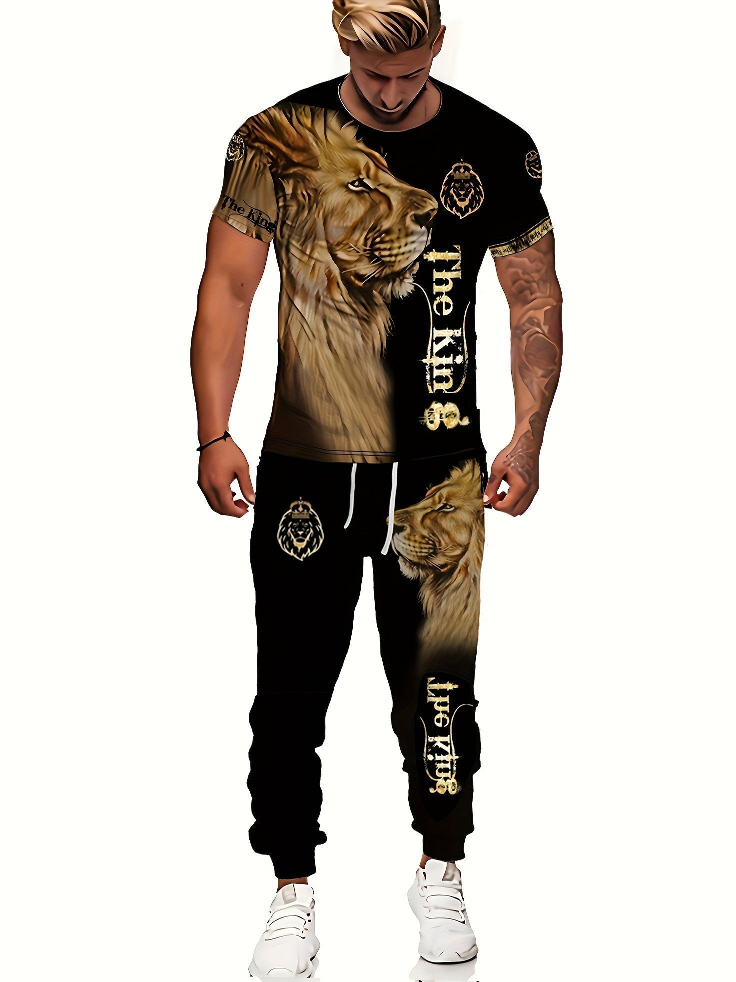 Bramwell | Men's 3D Lion Print Two-Piece Outfit | Stylish, Comfortable, Premium