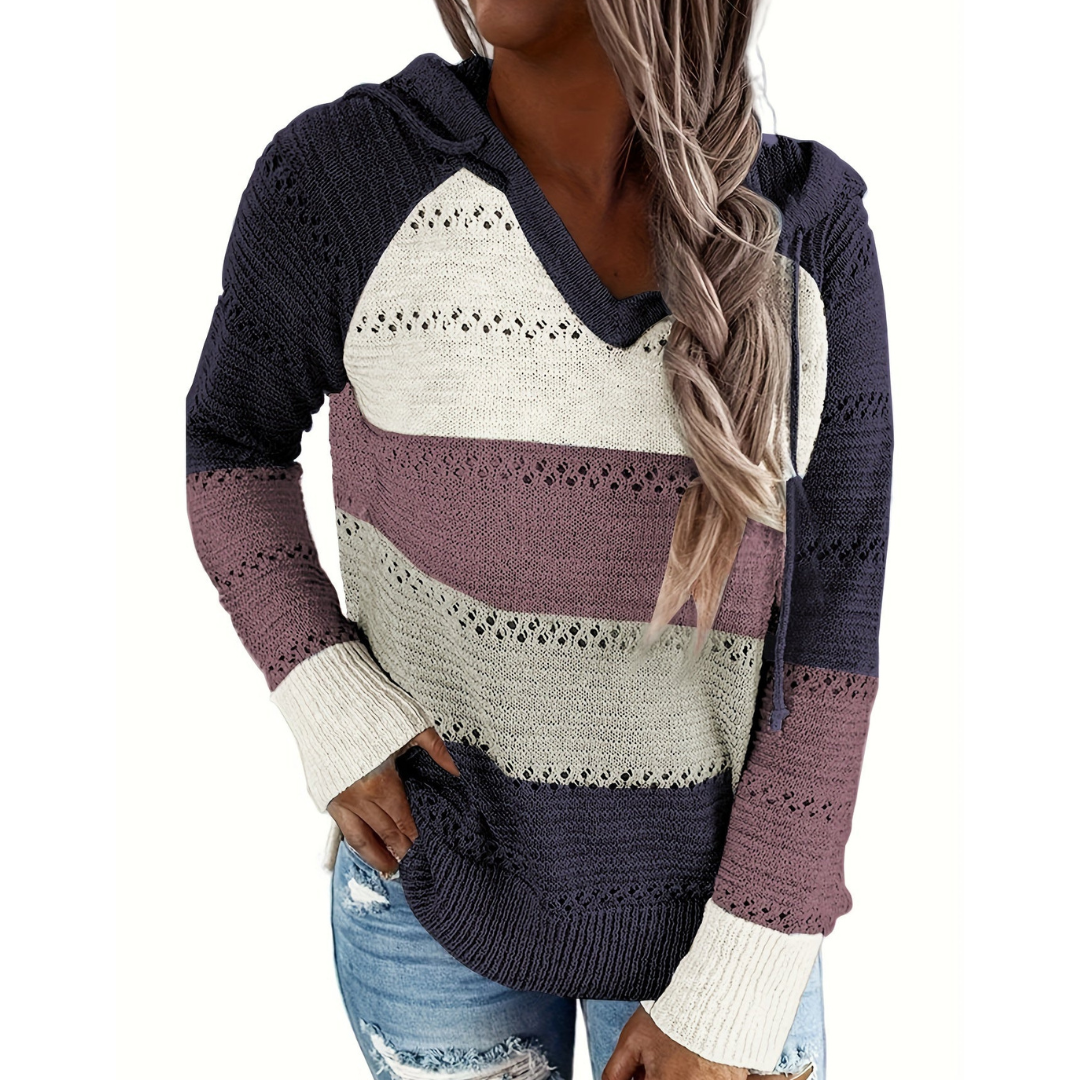 Elowen | Women's Long Sleeve Knitted Hoodie | Comfortable, Stylish, Versatile