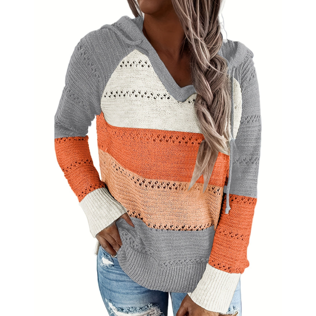 Elowen | Women's Long Sleeve Knitted Hoodie | Comfortable, Stylish, Versatile