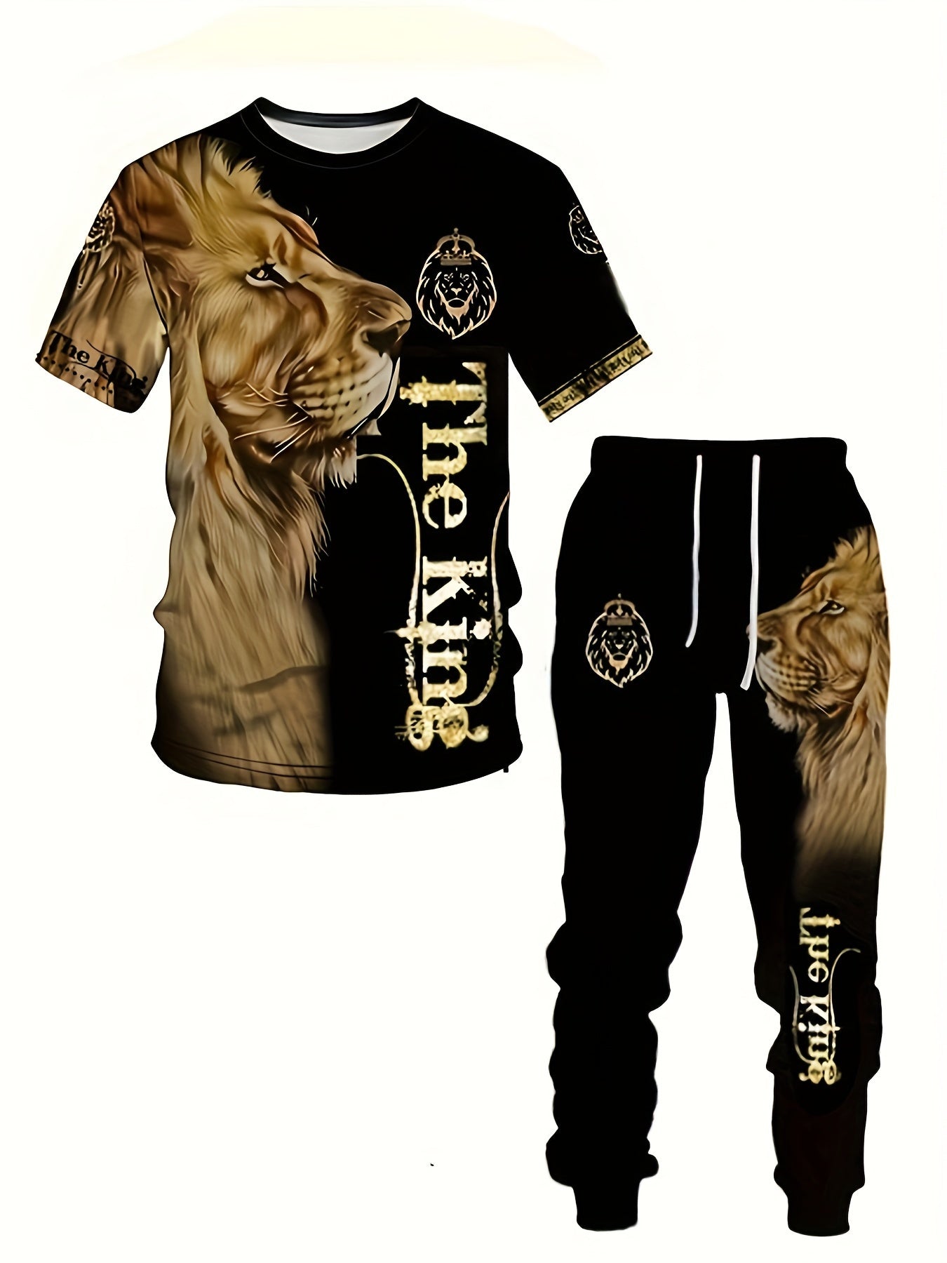 Bramwell | Men's 3D Lion Print Two-Piece Outfit | Stylish, Comfortable, Premium