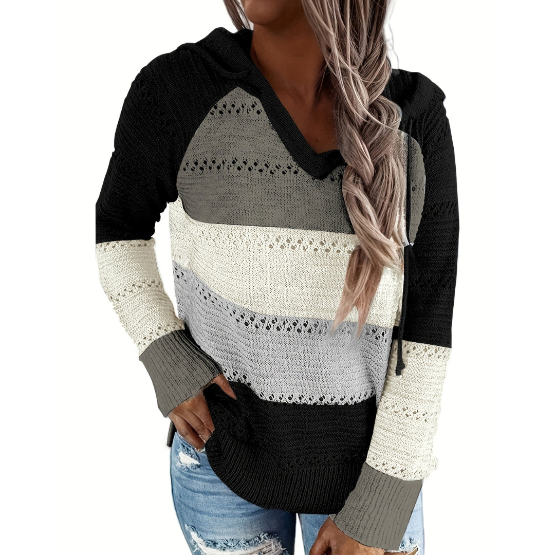 Elowen | Women's Long Sleeve Knitted Hoodie | Comfortable, Stylish, Versatile