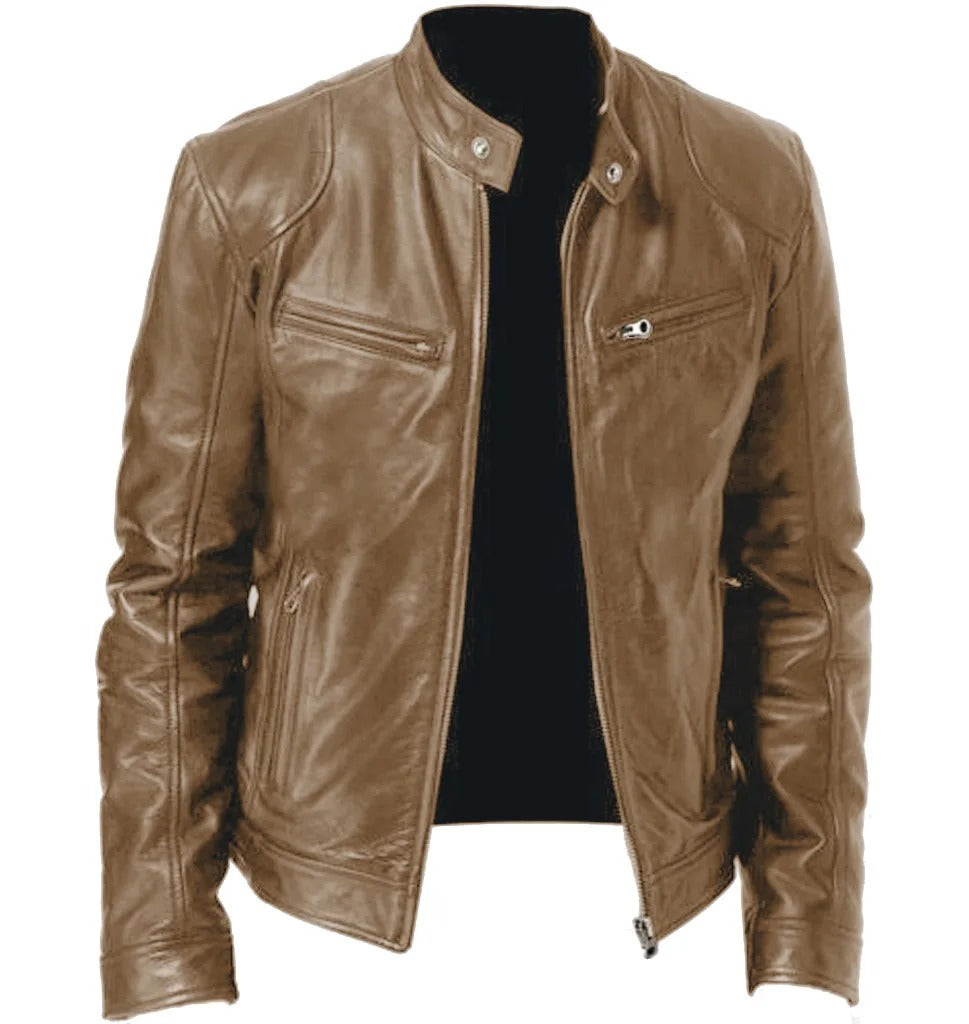 Ravenscroft | Men's Stylish Leather Biker Jacket | Durable, Comfortable, Classic Design