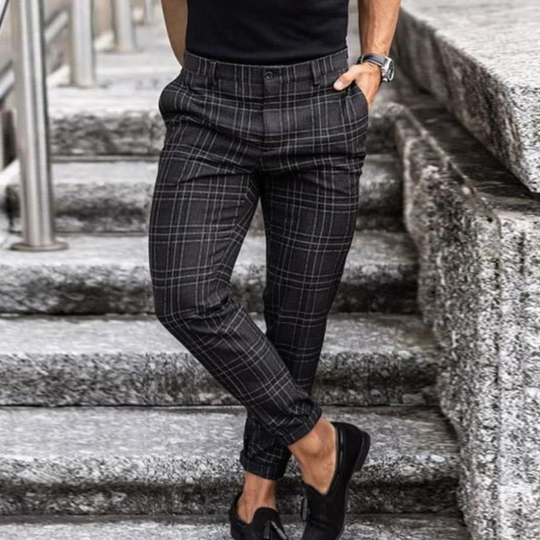 Maxwell | Men's Tailored Check Trousers | Stylish, Comfortable, Versatile Fit