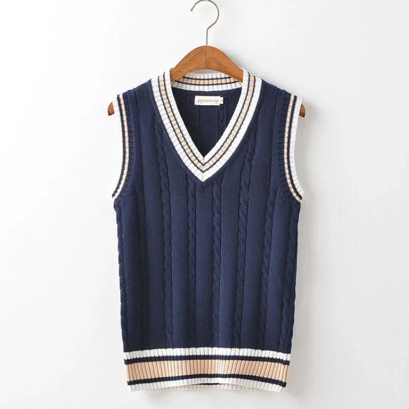 Lyndhurst | Men's Chunky V-Neck Sleeveless Knit Jumper | Stylish, Warm, Versatile