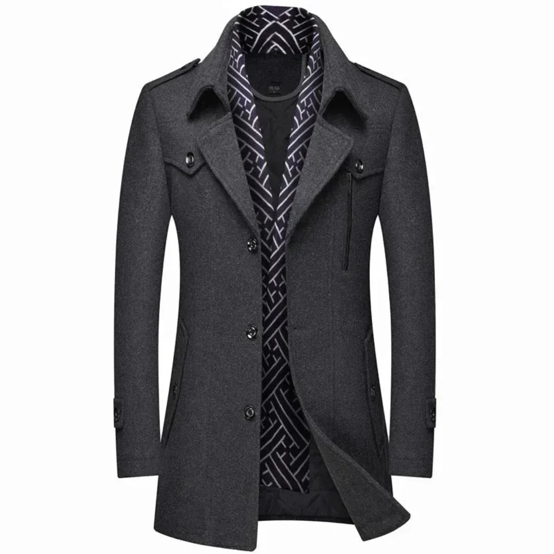 Bracken | Men's Elegant Wool Blend Overcoat | Stylish, Warm, Versatile