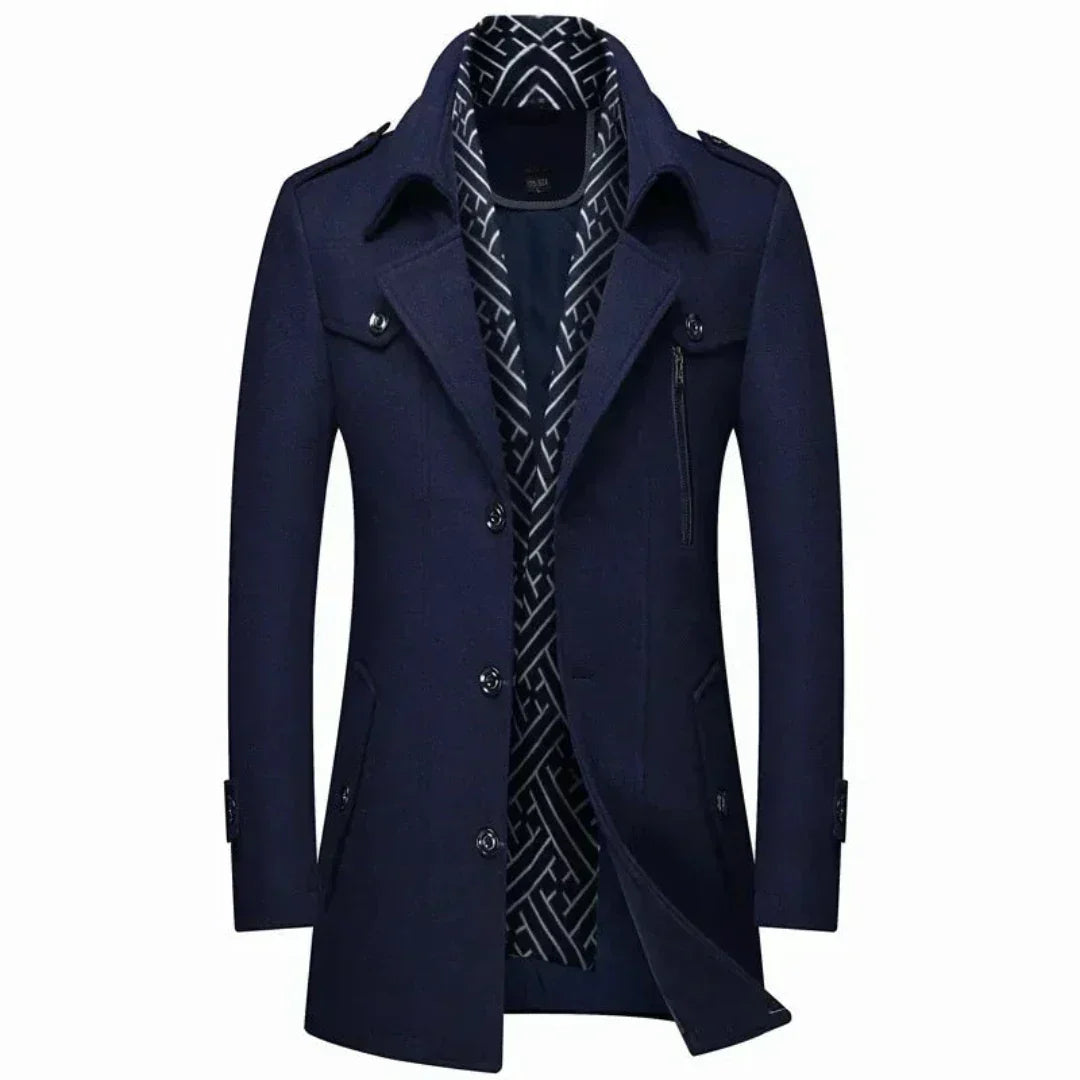 Bracken | Men's Elegant Wool Blend Overcoat | Stylish, Warm, Versatile