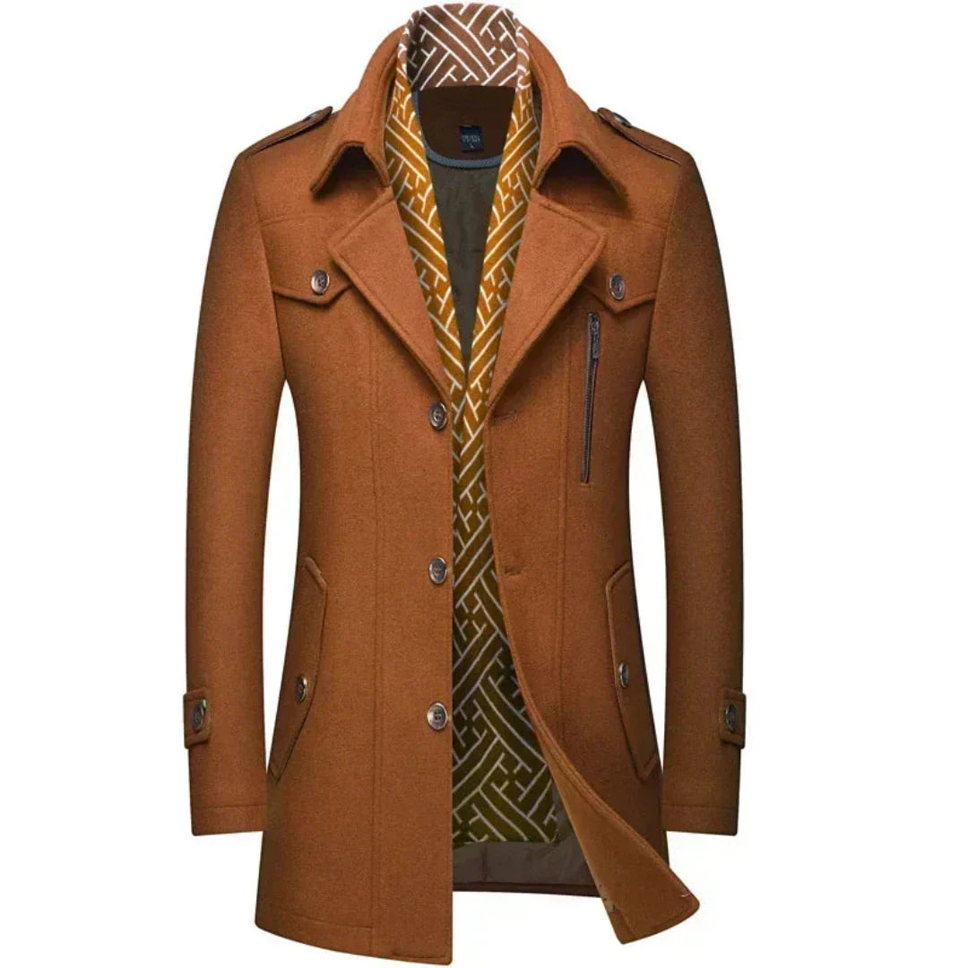 Bracken | Men's Elegant Wool Blend Overcoat | Stylish, Warm, Versatile