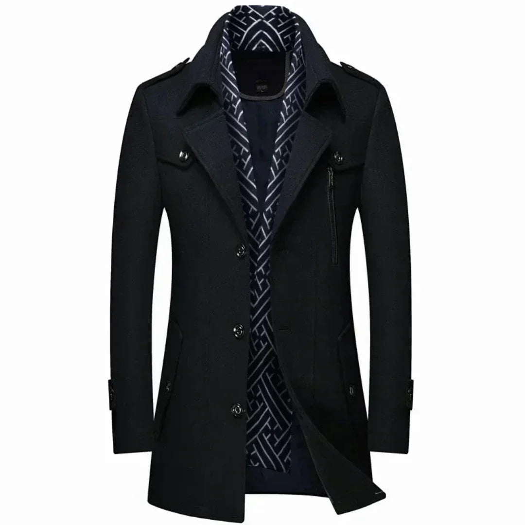 Bracken | Men's Elegant Wool Blend Overcoat | Stylish, Warm, Versatile