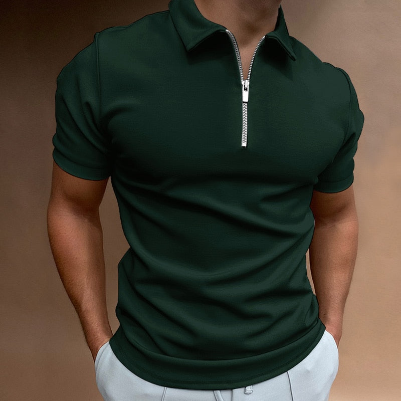 Alistair | Men's Zip Polo Shirt with Stylish Design | Comfortable, Versatile, Breathable