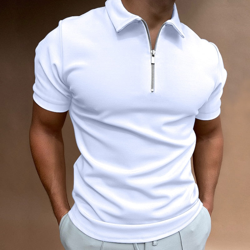 Alistair | Men's Zip Polo Shirt with Stylish Design | Comfortable, Versatile, Breathable