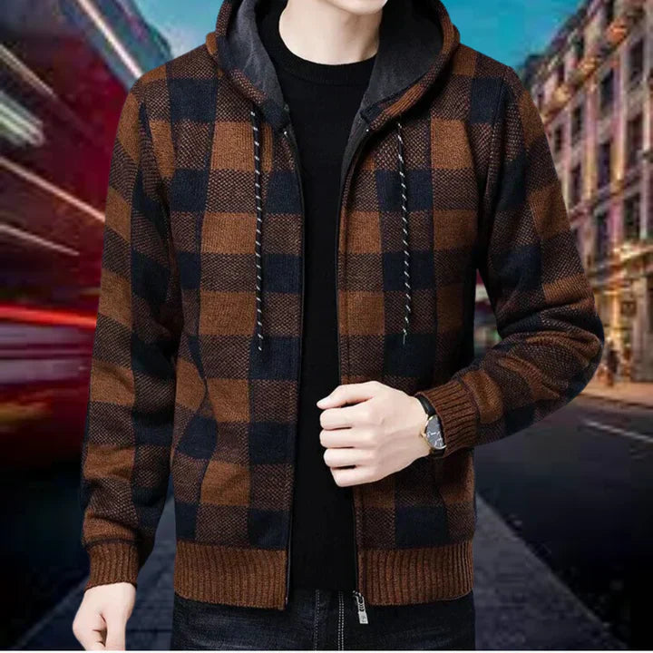 Bramley | Stylish Check Hooded Cardigan for Men | Premium Quality, Comfortable Fit