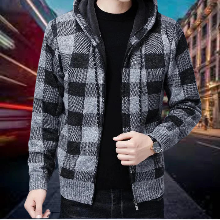 Bramley | Stylish Check Hooded Cardigan for Men | Premium Quality, Comfortable Fit