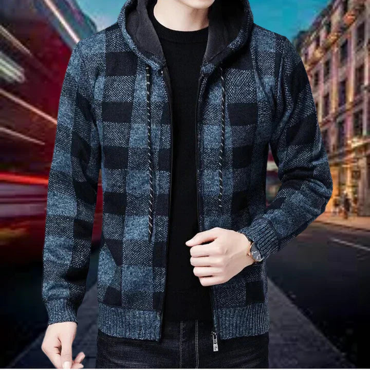 Bramley | Stylish Check Hooded Cardigan for Men | Premium Quality, Comfortable Fit