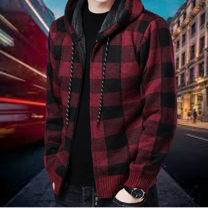 Bramley | Stylish Check Hooded Cardigan for Men | Premium Quality, Comfortable Fit