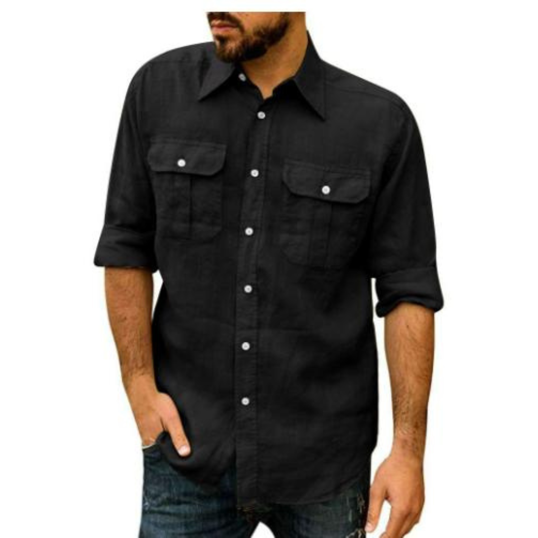 Bramble | Men's Long Sleeve Shirt with Dual Pockets | Stylish, Comfortable, Versatile