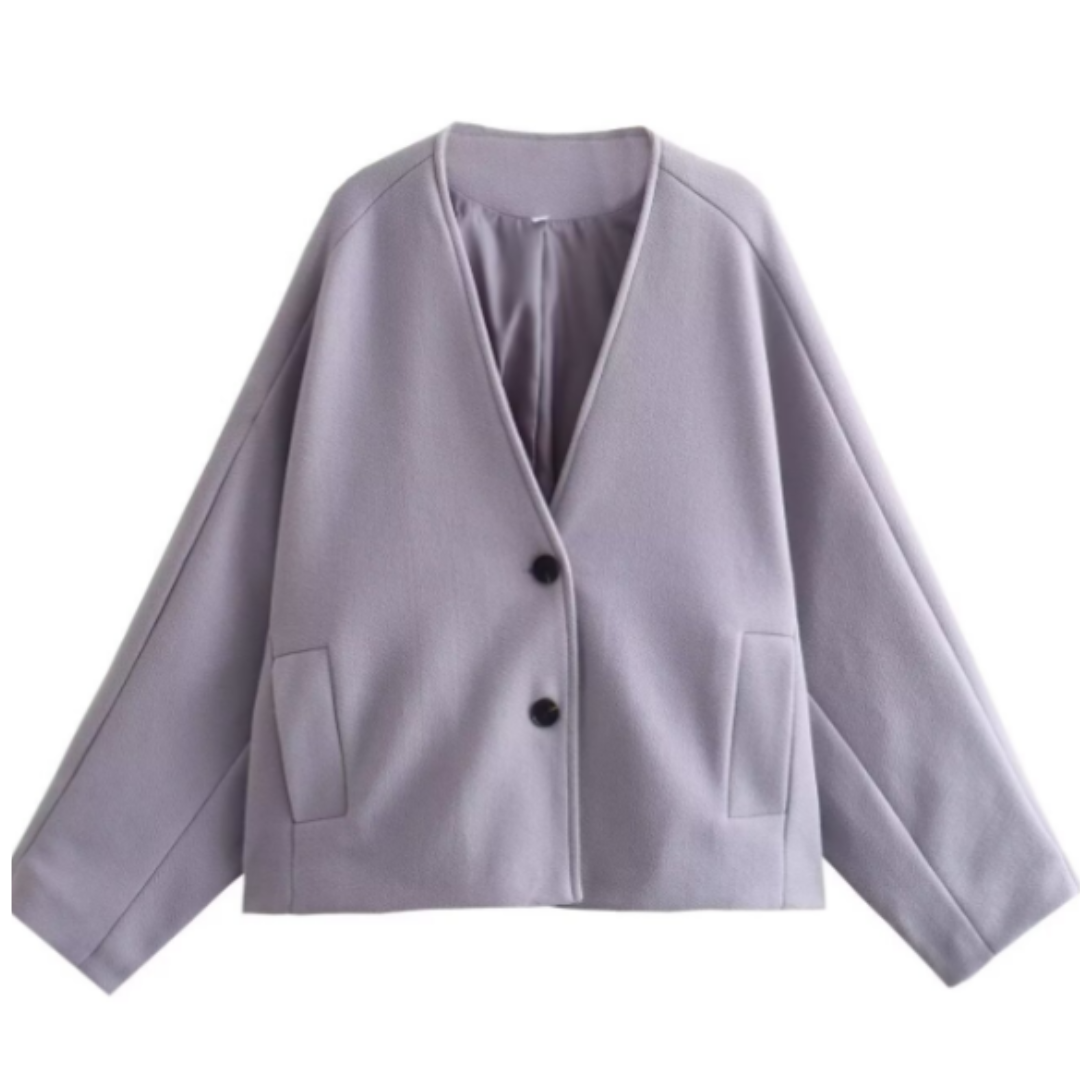 Livia | Women's V-Neck Short Jacket | Stylish, Warm, Perfect for Winter