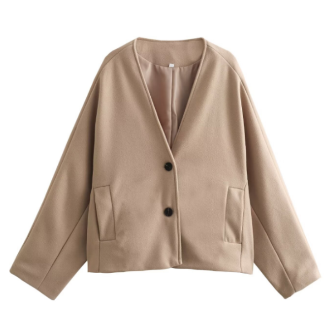 Livia | Women's V-Neck Short Jacket | Stylish, Warm, Perfect for Winter