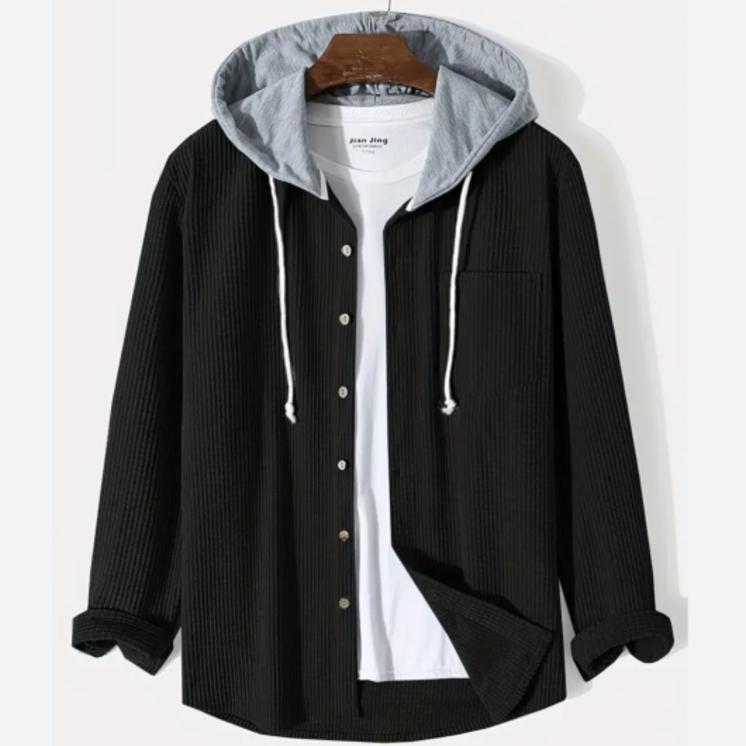 Aldridge | Men's Long Sleeve Hoodie | Buttoned, Stylish, Warm, Comfortable