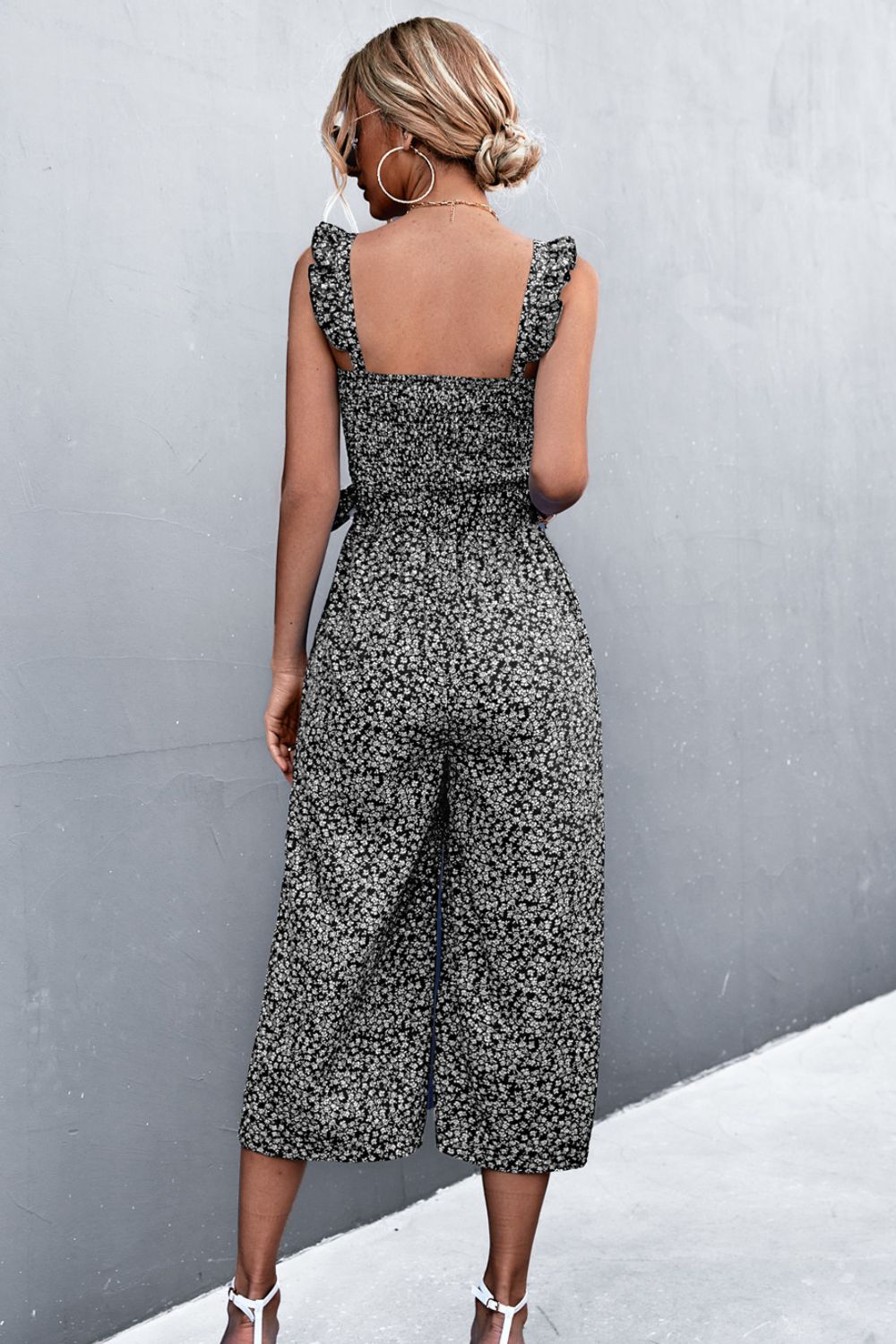 Elowen | Printed Jumpsuit with Ruffled Straps for Women | Stylish, Comfortable, Versatile