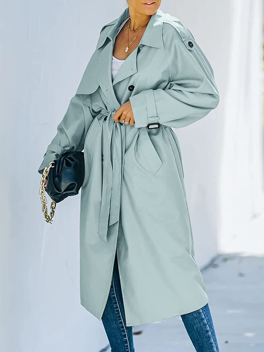 Elmsworth | Women's Double-Breasted Trench Coat | Stylish, Long, Elegant Design