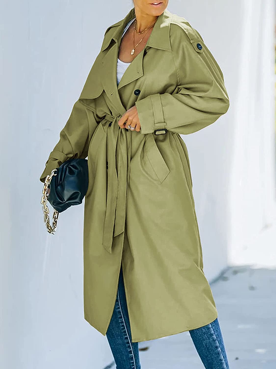 Elmsworth | Women's Double-Breasted Trench Coat | Stylish, Long, Elegant Design