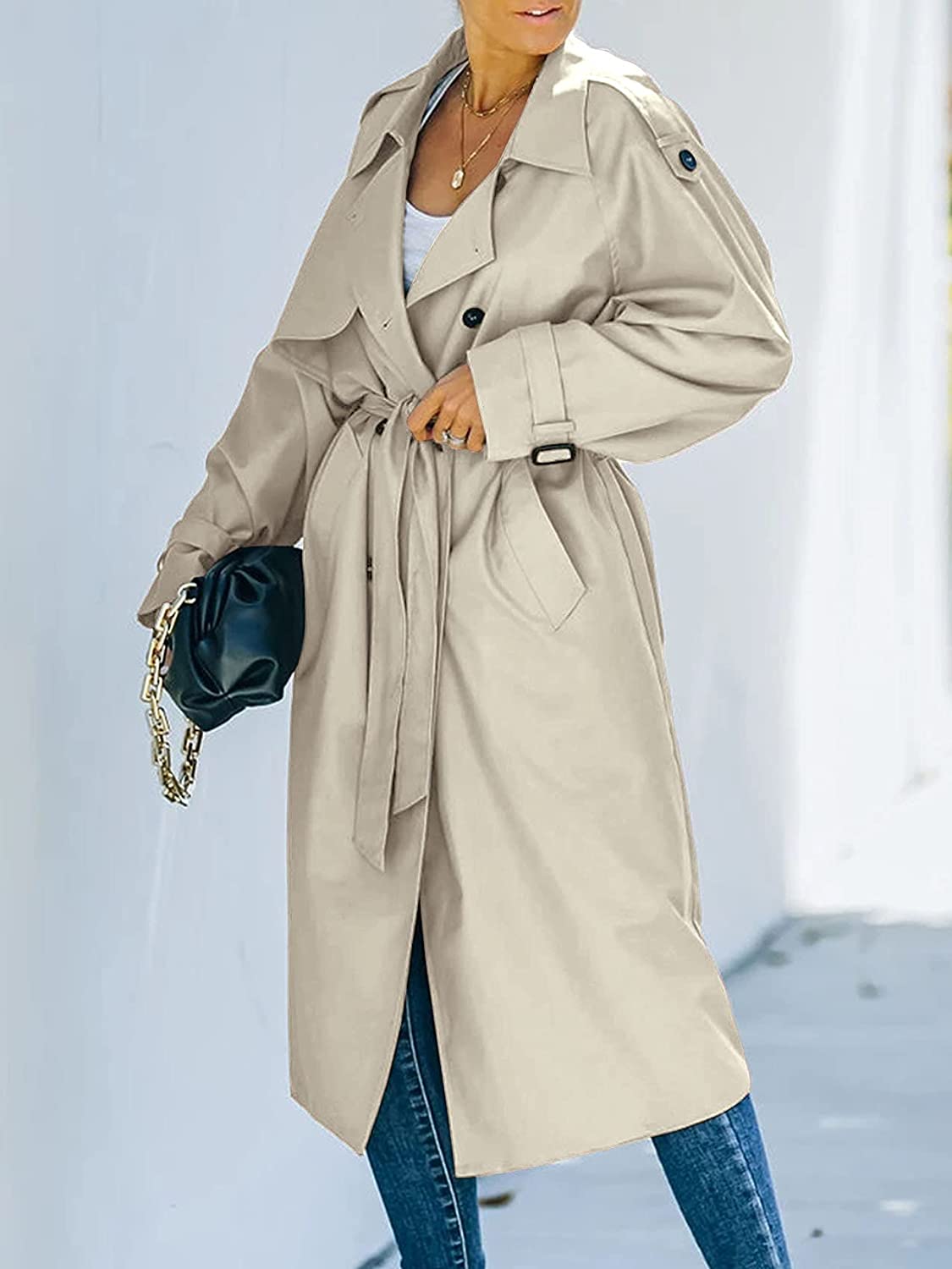 Elmsworth | Women's Double-Breasted Trench Coat | Stylish, Long, Elegant Design