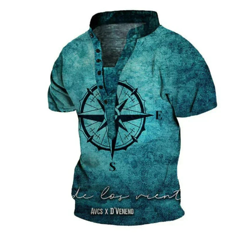 Hawthorne | Men's Polo Shirt with 3D Compass Graphic Design | Stylish & Comfortable