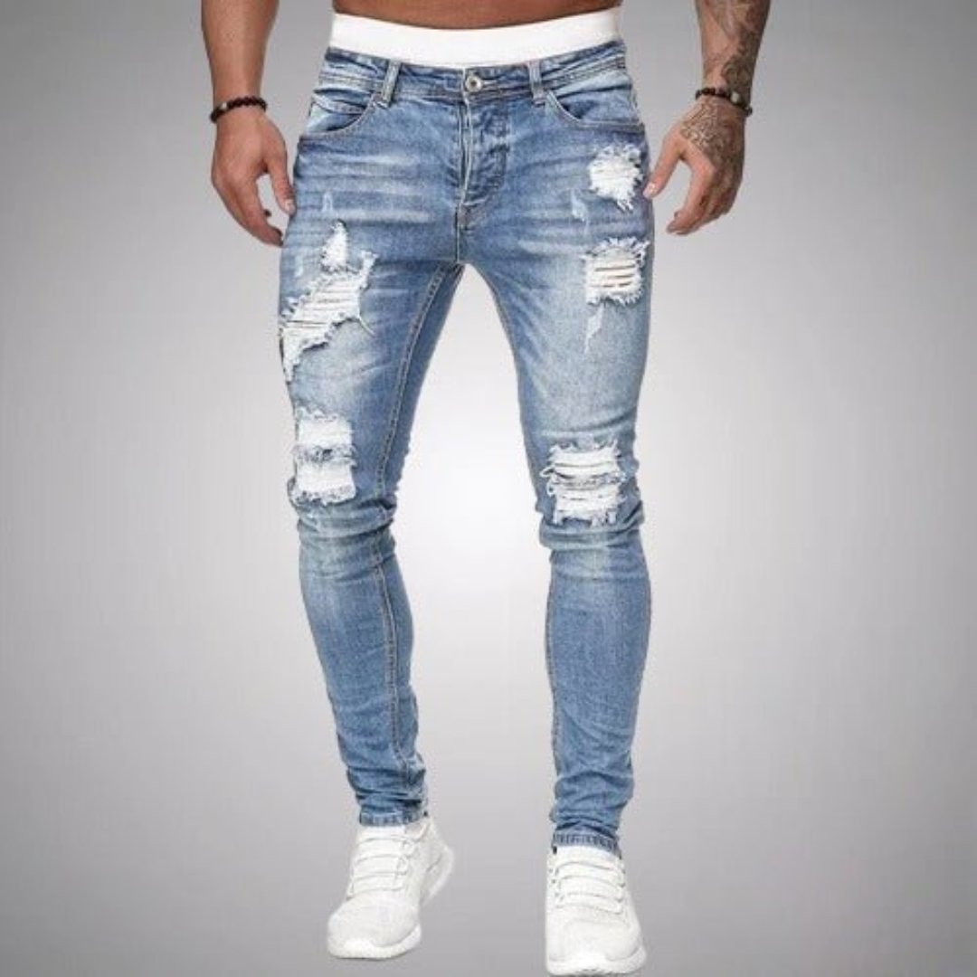 Fentley | Men's Stylish Ripped Jeans | Comfortable, Trendy, Versatile Fit