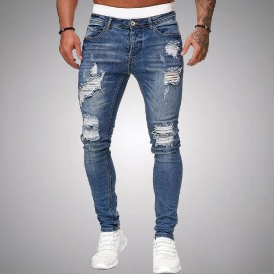 Fentley | Men's Stylish Ripped Jeans | Comfortable, Trendy, Versatile Fit